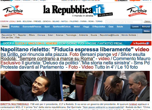 La Repubblica Website April 20, 2013