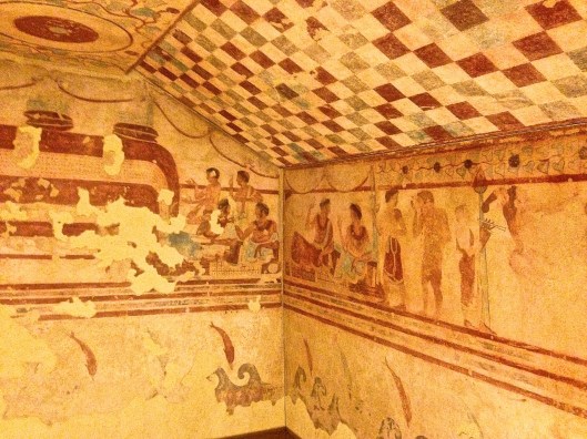 Rare fresco depicting an Etruscan symposium. 