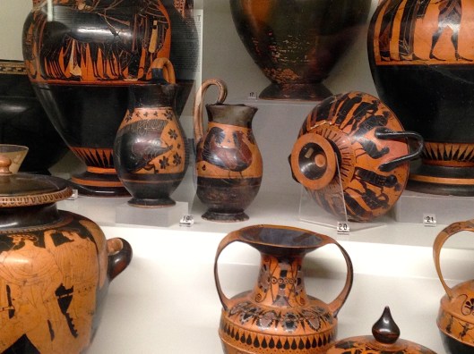 Etruscan wine bowls and casks