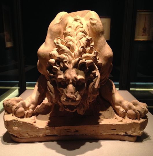 Clay model by Bernini of the lion for la fontana Quattro Fiumi