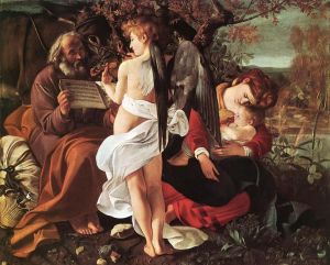 The Rest on the Flight to Egypt, by Caravaggio (1595-96), with Anna as the Virgin.